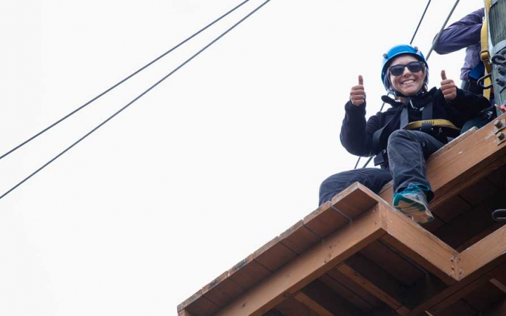 adults on rope course